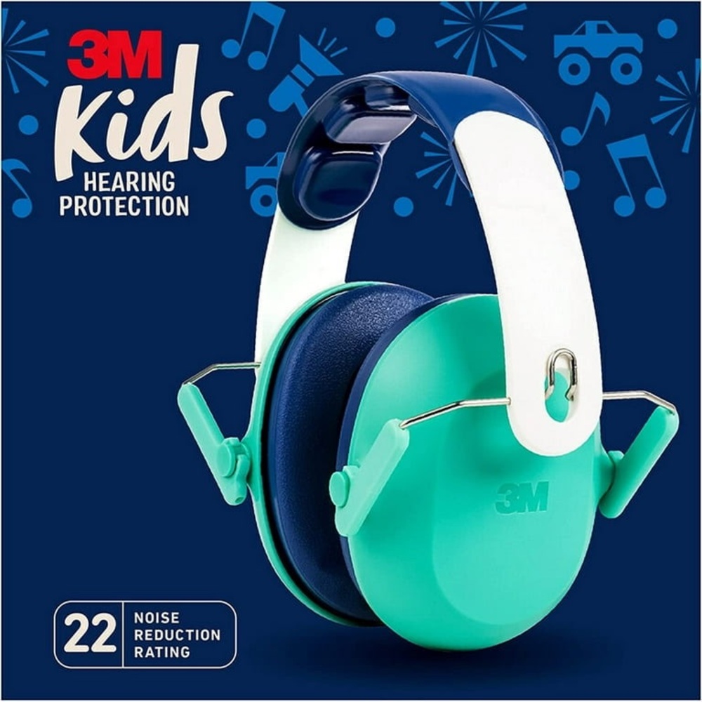 Kids Hearing Protection Earmuffs - Teal and White